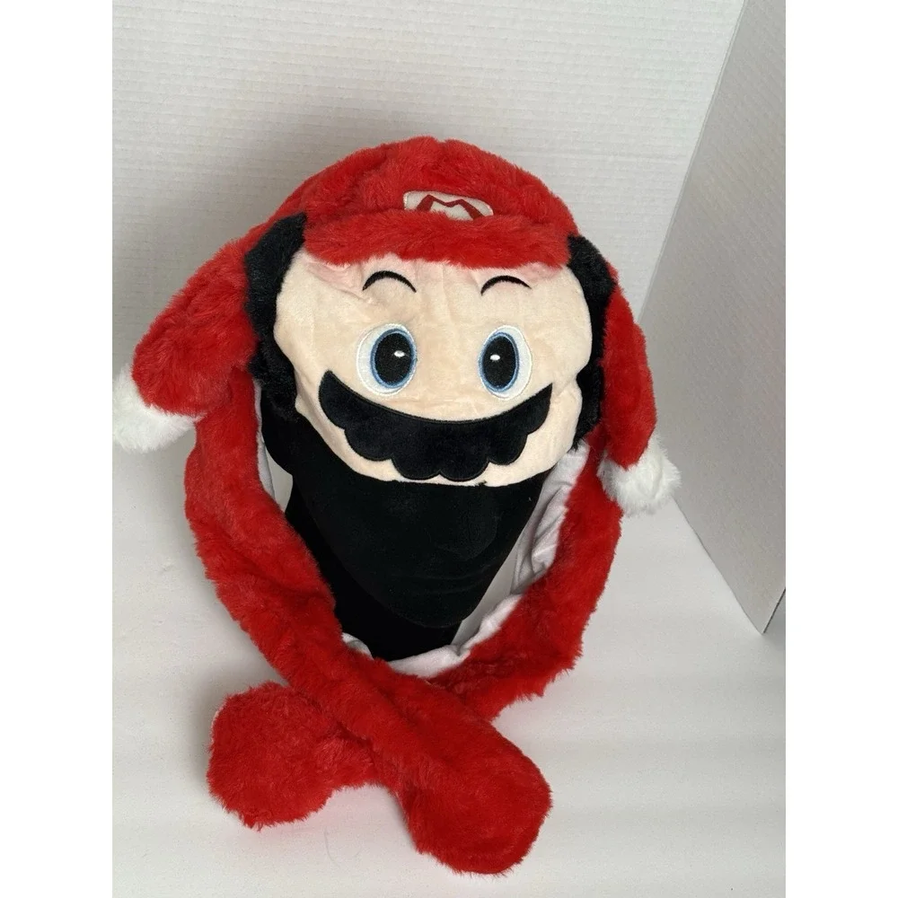 Mario Bros Moving Ear Hat Plush Red Floppy Trapper Hat Kids One Size